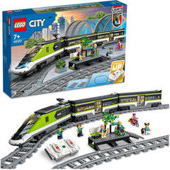 Treno espresso passeggeri LEGO City, set di treni telecomandati, giocattolo ferroviario con fari, 2 carrozze e 24 elementi di binario, regalo per bambini, ragazzi e ragazze 60337 Set di costruzione Besuche den LEGO-Store Single