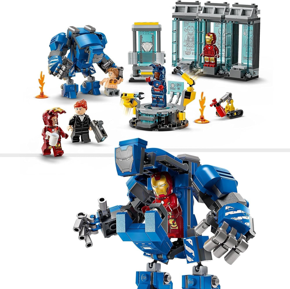 LEGO Marvel Iron Man's Laboratory: Sala delle armature - Giocattolo da supereroe con personaggio Mech, 5 minifigure tra cui Aldrich Killian - Regalo Avengers per ragazzi e ragazze dagli 8 anni in su 76315 Set da costruzione Beuche den LEGO-Store