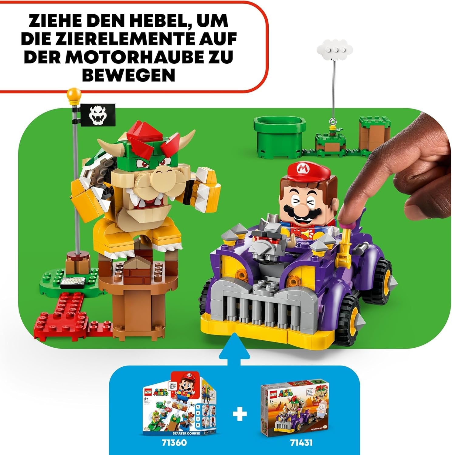 LEGO Super Mario Set di espansione Carrello dei mostri di Bowser Auto Bowser Giocattolo per ragazzi e ragazze Set di personaggi singoli Regalo per giocatori per 8 anni 71431 Set da costruzione Besuche den LEGO-Store
