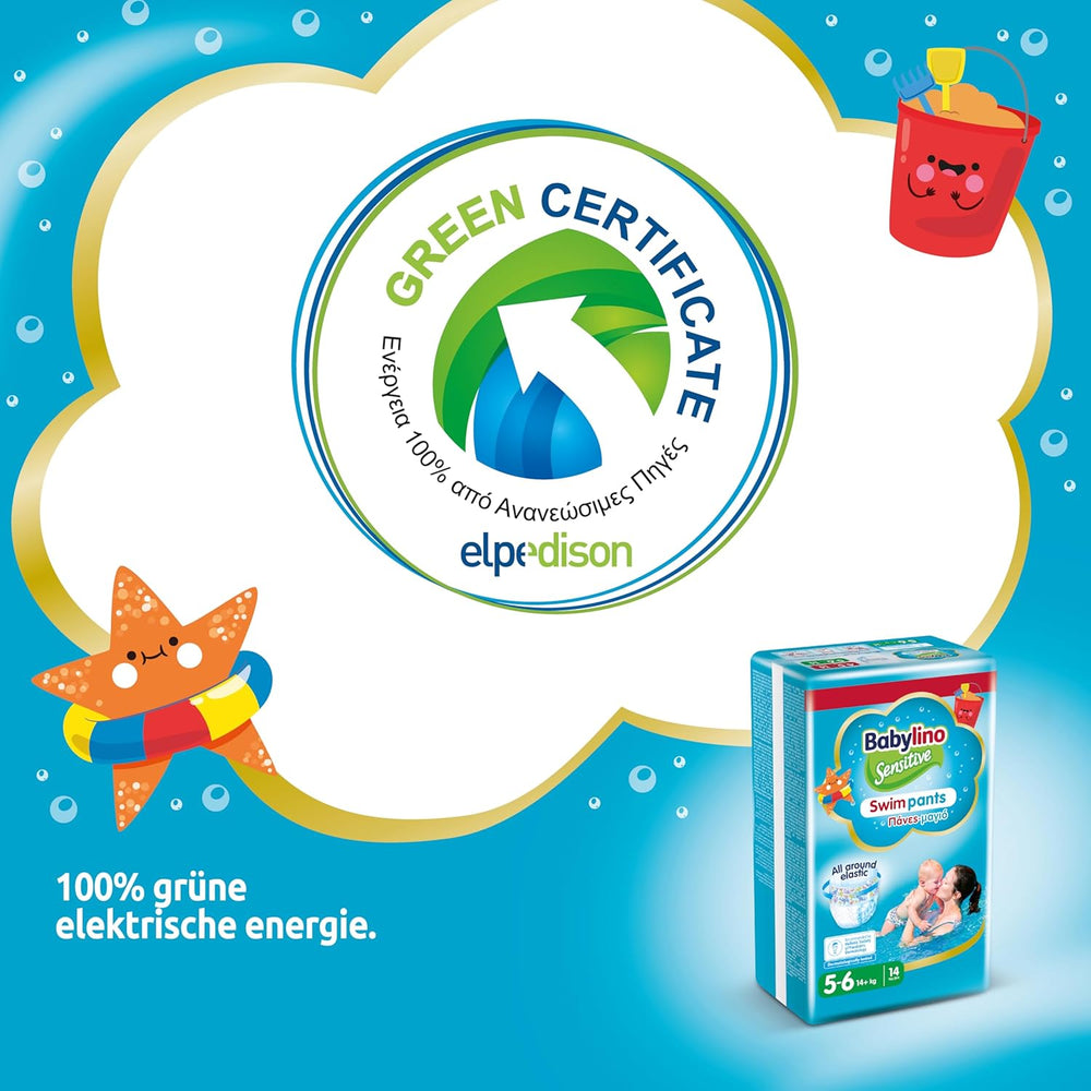 Pannolini Sensitive Swim Pants, per mare e piscina, taglia 5-6 (oltre 14 kg), 84 pezzi