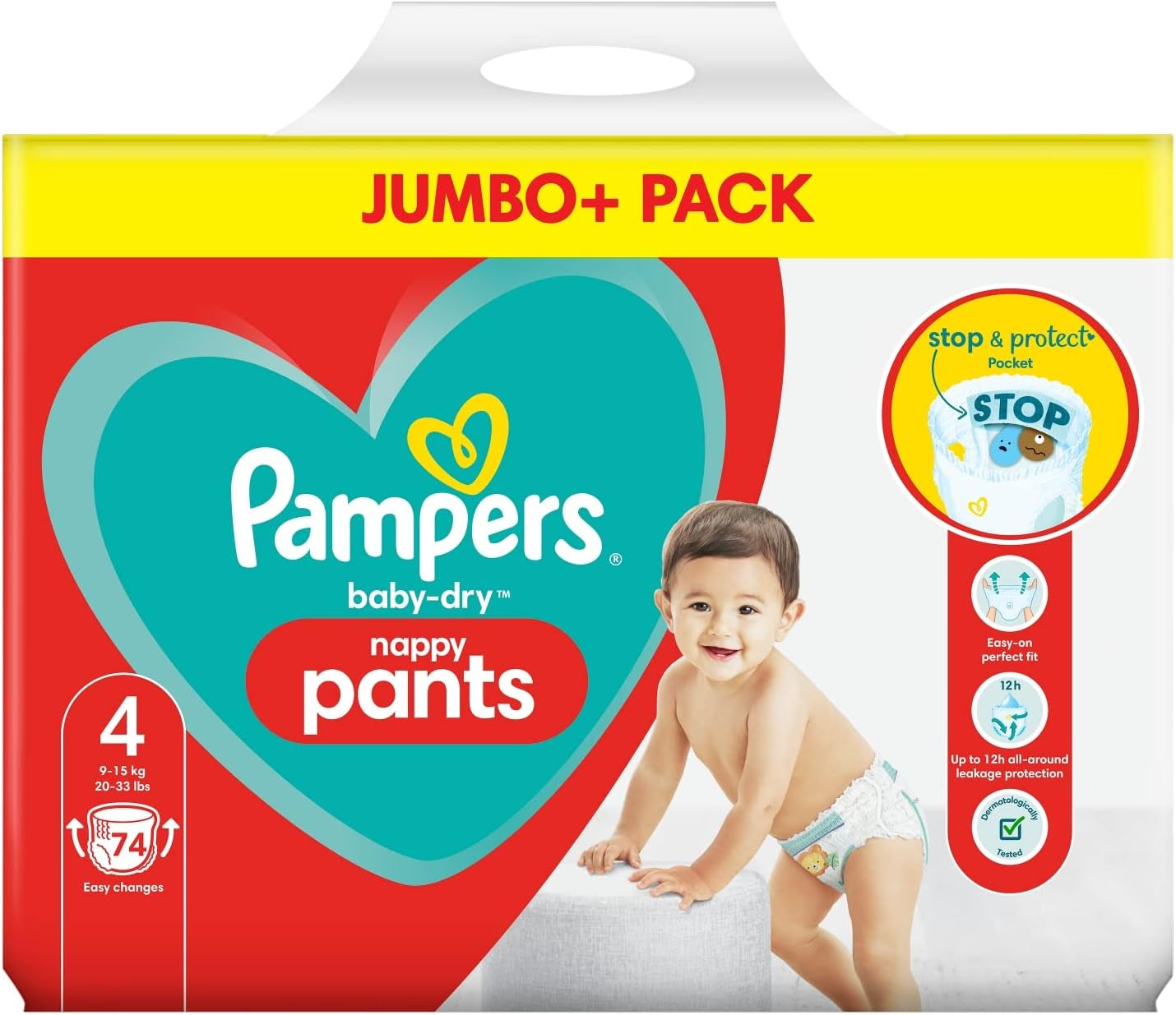 Pannolini Pampers Baby-Dry, taglia 8, 43 pannolini, da 19 kg, confezione Jumbo+