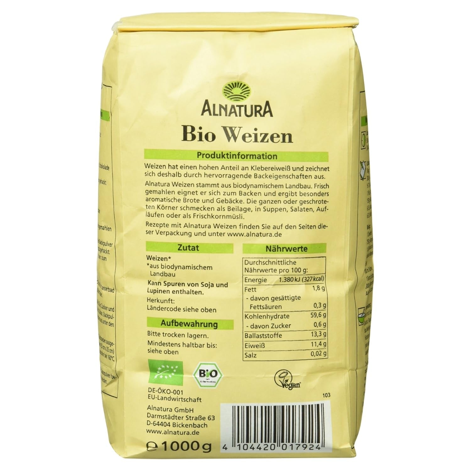 Grani di grano biologico, 1 kg