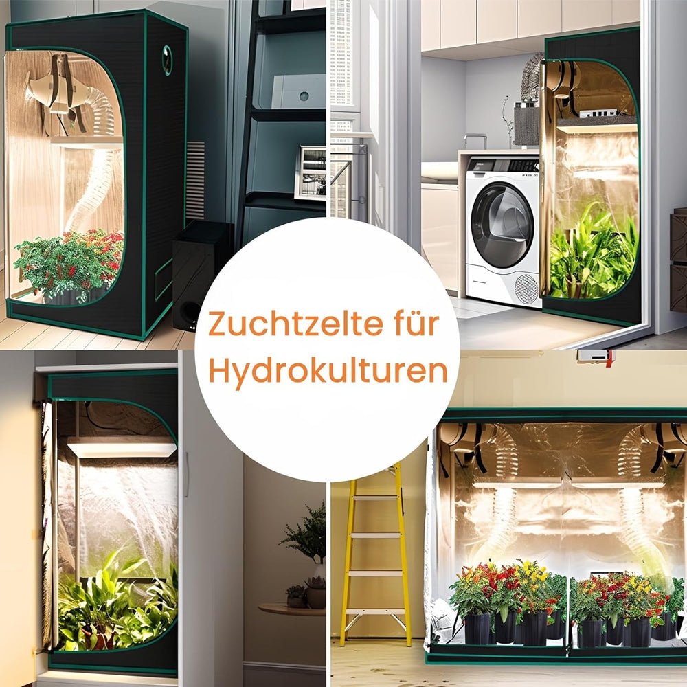 Tenda da coltivazione 80x80x180 cm Tenda da coltivazione con vassoio base impermeabile rimovibile, dimensione ideale per la coltura idroponica