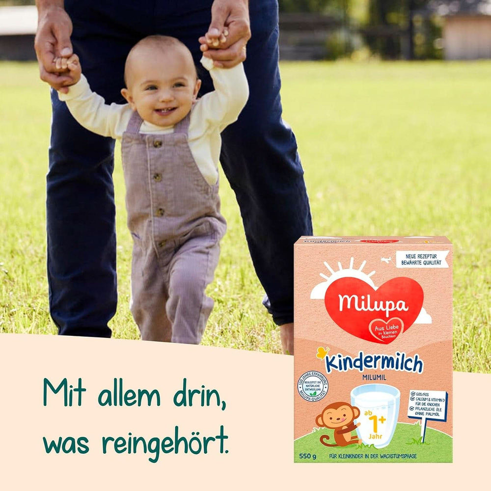 Milupa Latte per bambini Milumil 1 plus - da 1 anno - per bambini piccoli in fase di crescita - accompagna lo sviluppo naturale - 5 x 550 g polvere Mamma e Bambino Naty Shop