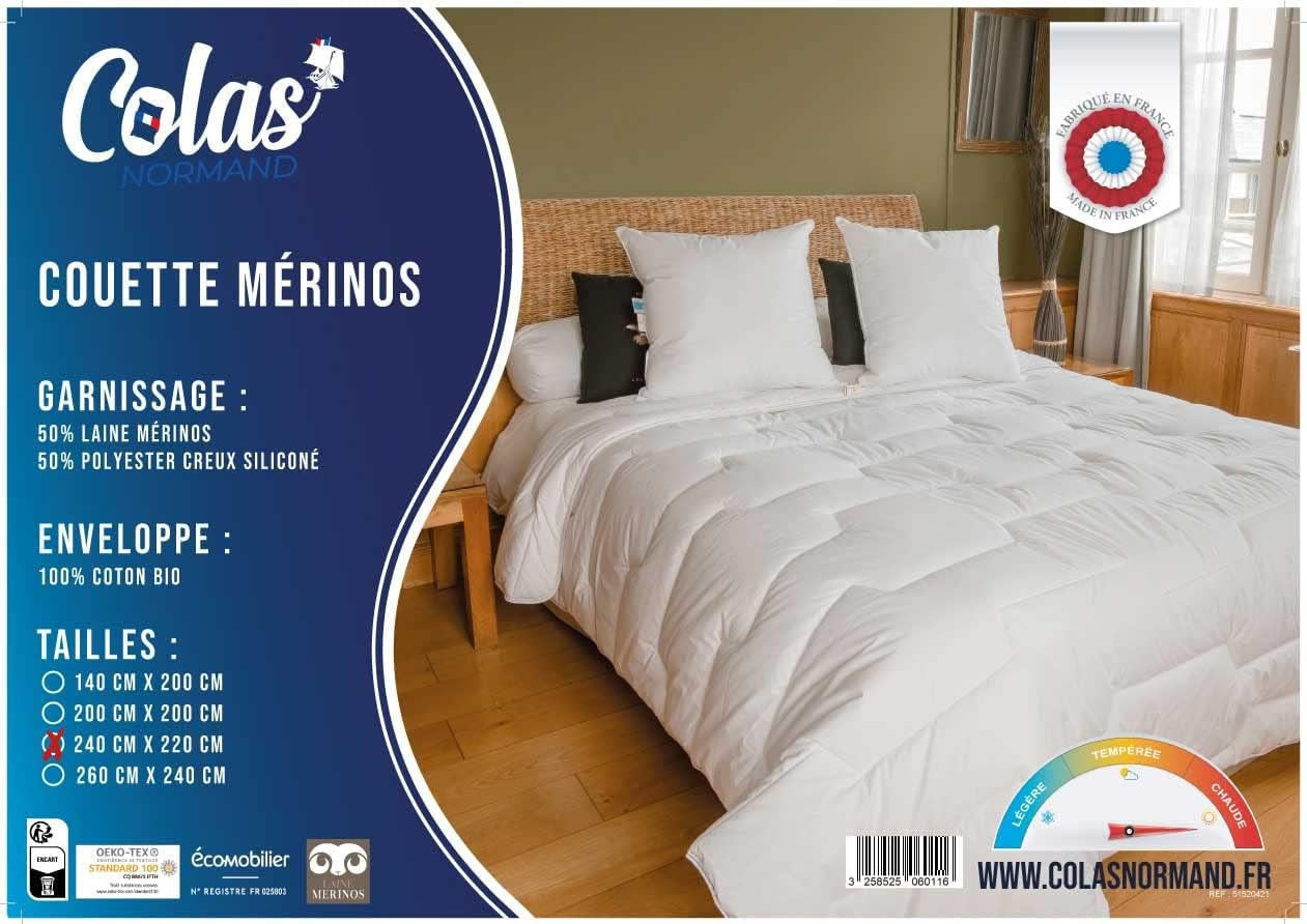 Trapunta 240 X 220 Cm | Cotone biologico e lana merino | Caldo Lavabile in lavatrice a 30°C Piumini e trapunte Naty Shop