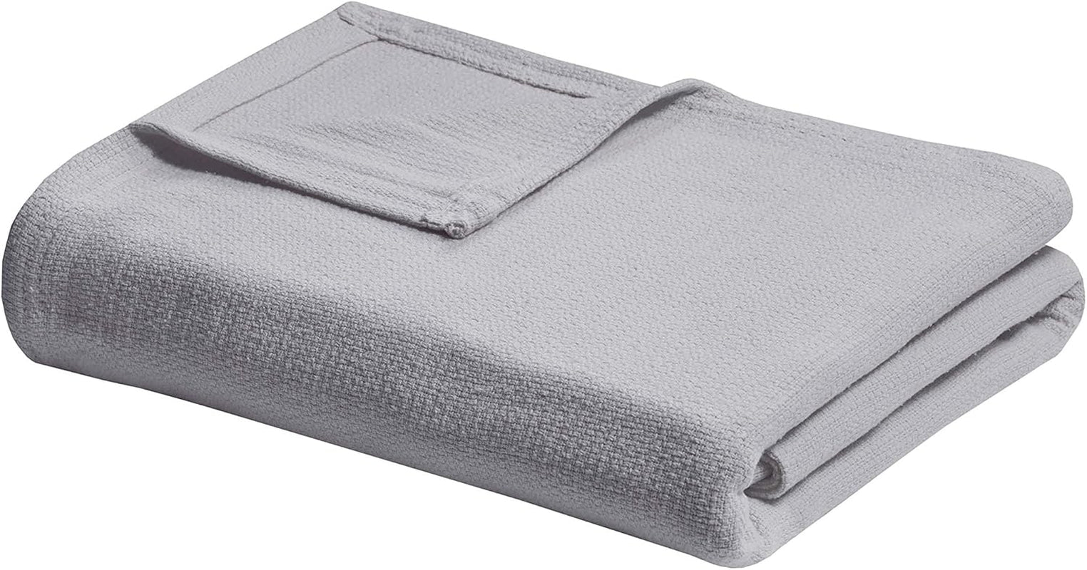 Letti e piumini Madison Park Freshspun Wicker Twin in cotone grigio Coperta Madison Park Grey Full/Queen