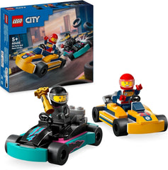 Go-Kart LEGO City con piloti, 2 minifigure di piloti e set di auto da corsa, macchinine giocattolo per ragazzi e ragazze di 5 anni, regalo divertente per bambini 60400 Set da costruzione Besuche den LEGO-Store Single