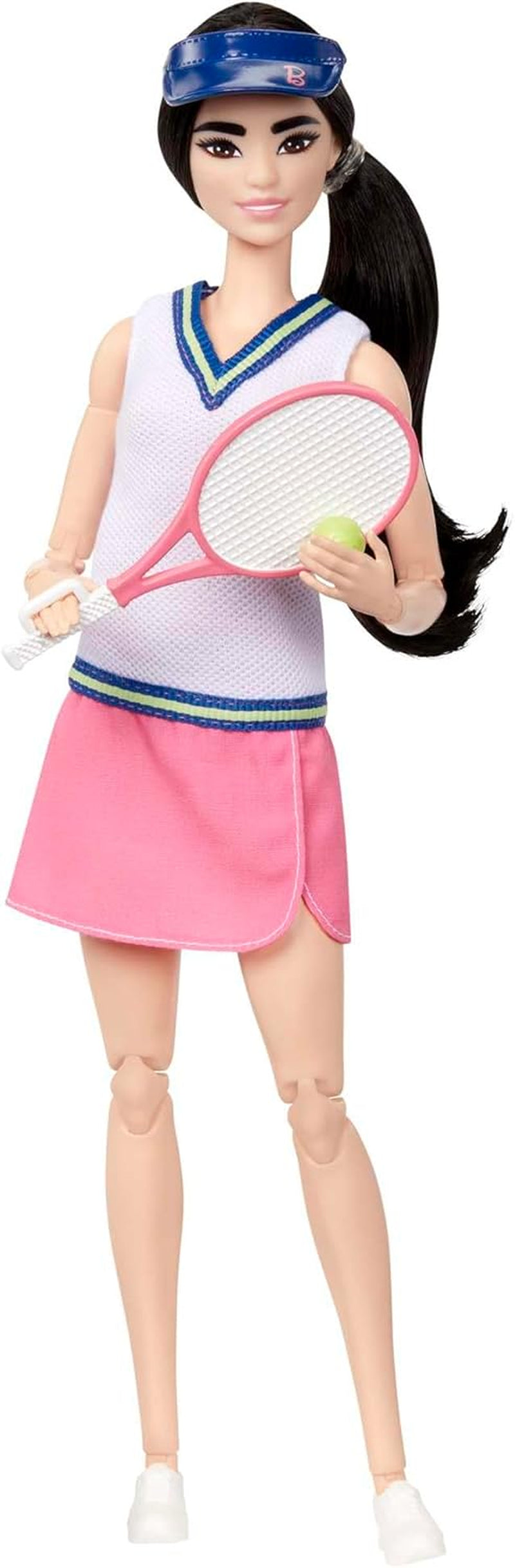 Barbie Made to Move - Giocatrice di tennis con racchetta e palla - Bambola con 22 articolazioni per un divertimento realistico per gli appassionati di tennis e i bambini dai 3 anni in su, HKT73 Naty Shop Dolls