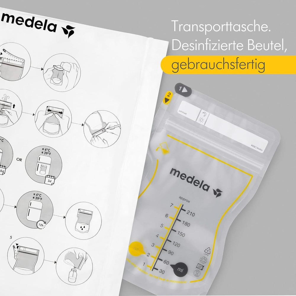 Medela Easy Pour Muttermilchbeutel Zum Einfachen Ausgießen, 100 Stück, 210 Ml, Auslaufsichere Einweg-Muttermilchbeutel Mit Überlaufschutz, Stillhelfer Accessori Alimenti per neonati e Allattamento Naty Shop