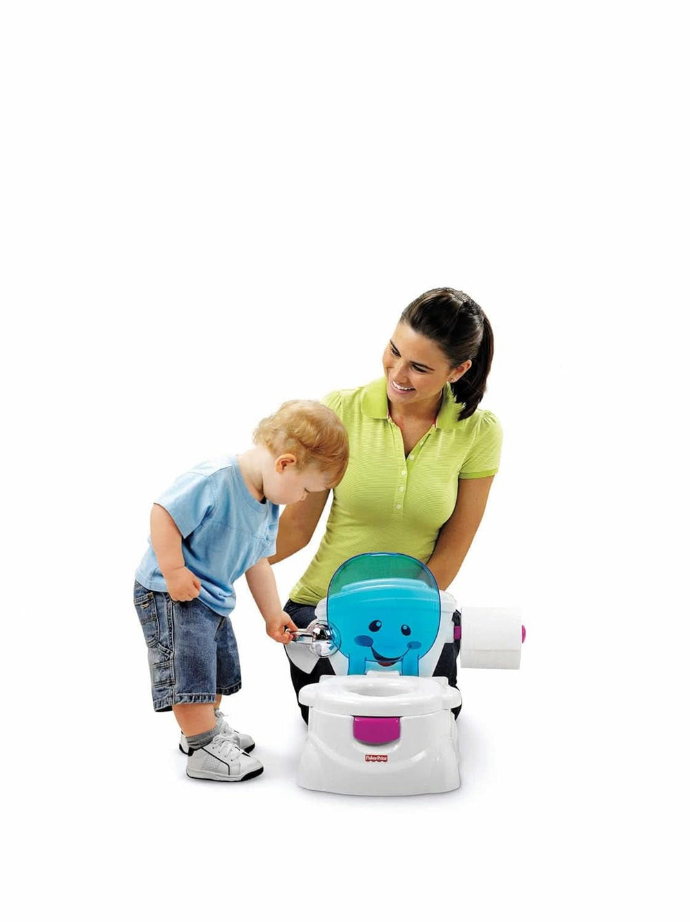 Fisher-Price Meine Erste Toilette, Baby Töpfchen, Mit Musik & Lustigen Sätzen, Tragbare Baby Toilette, Abnehmbarer Toilettenaufsatz, Deutsche Version, Ab 1 Jahr, P4326 Accessori Alimentazione e Allattamento Bebe Naty Shop