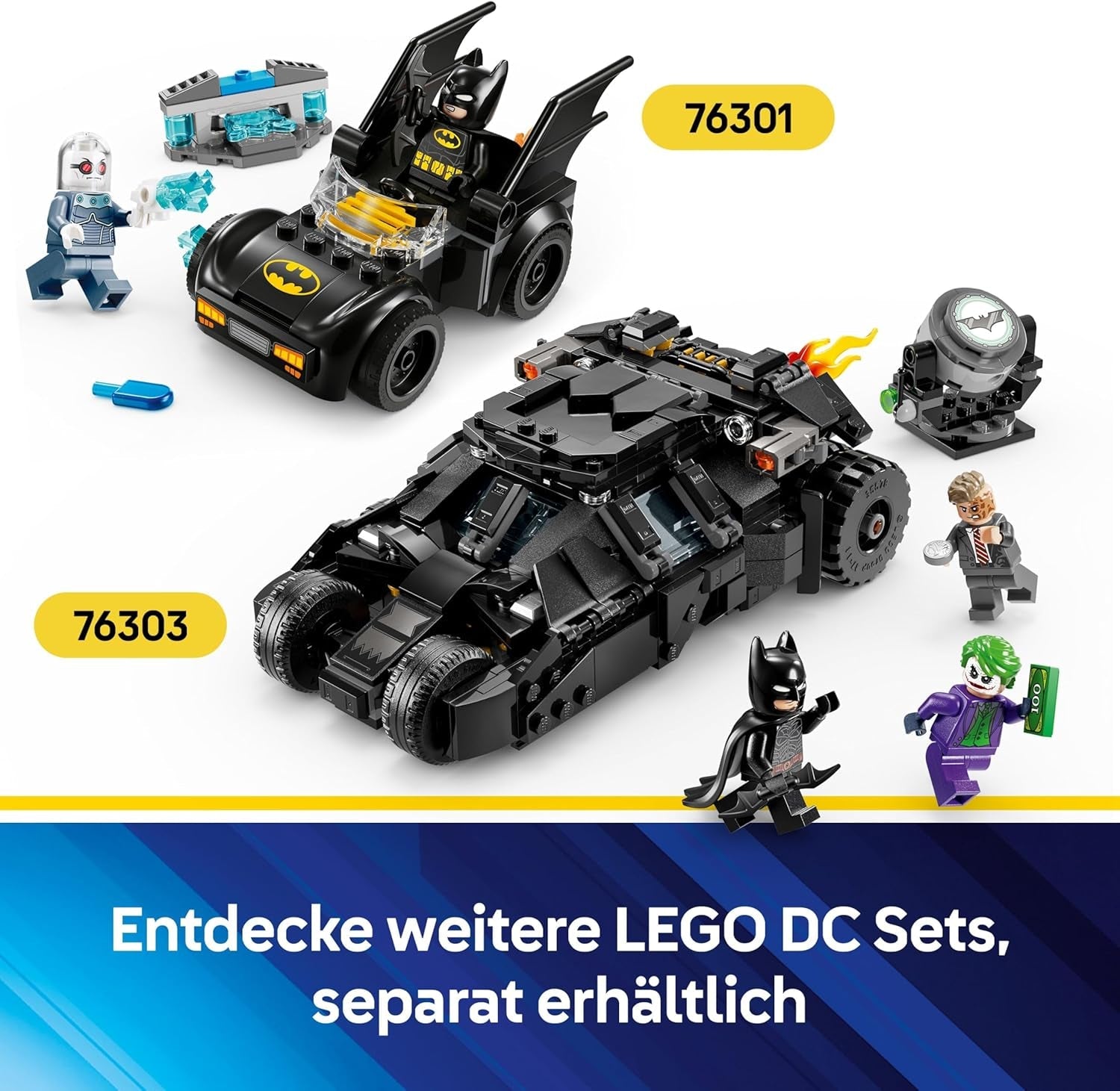 LEGO DC Batman: Batman Tumbler vs. Two-Face & The Joker - Superhelden Spielzeug mit Batmobil Auto - Spielset mit Minifiguren - Geschenk für Jungen und Mädchen ab 8 Jahren 76303