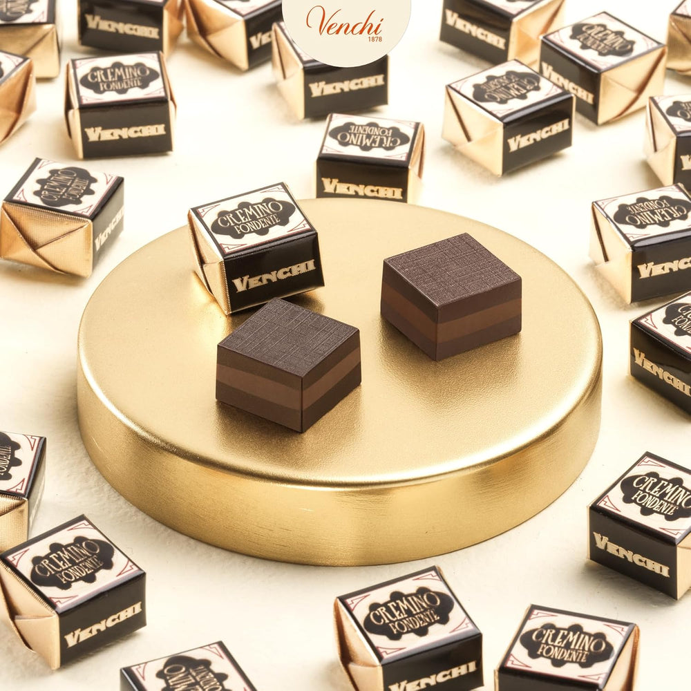 Venchi - Cremino Cioccolato Nero Extra - Cioccolato fondente con pasta di mandorle e "Nocciola di bosco Piemonte IGP", 1 kg, senza glutine, senza coloranti e senza conservanti