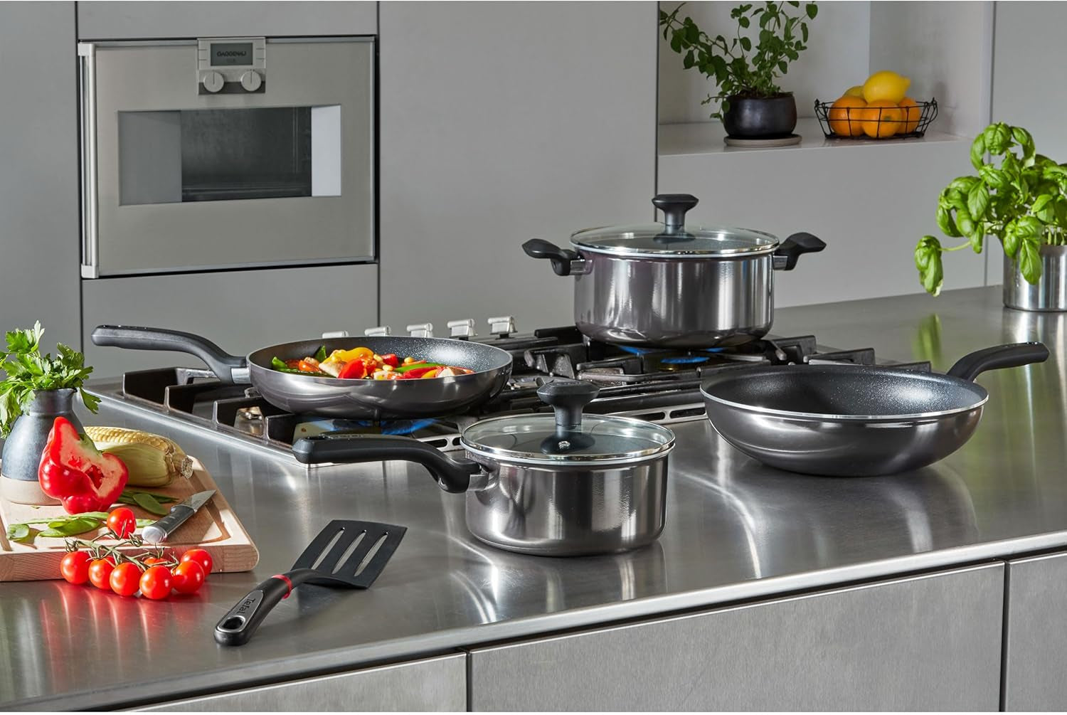 Tefal D52606 Resist, rivestimento antiaderente al titanio Pentole e Padelle Naty Shop