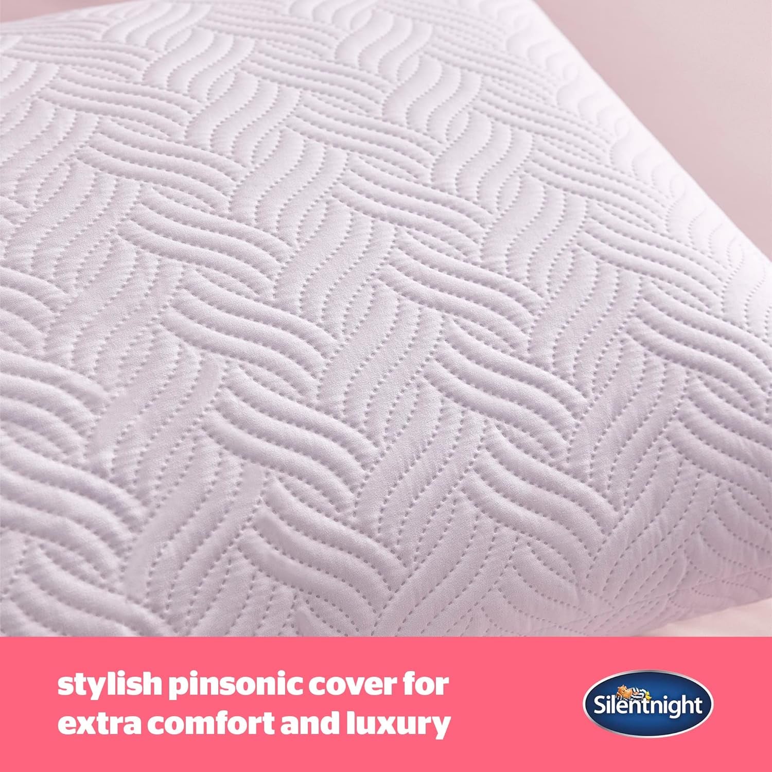 Silentnight Ultimate Pillow - pernă de pat moale și de susținere cu capac de lux matlasat Pinsonic Soft Touch, lavabil la mașină și hipoalergenic pentru cei care dorm pe spate și lateral, 1 bucată Perne standard Naty Shop