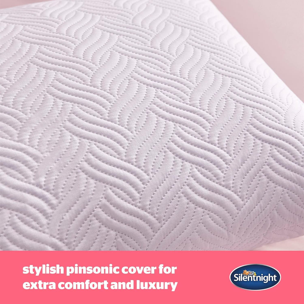 Silentnight Ultimate Pillow - pernă de pat moale și de susținere cu capac de lux matlasat Pinsonic Soft Touch, lavabil la mașină și hipoalergenic pentru cei care dorm pe spate și lateral, 1 bucată Perne standard Naty Shop