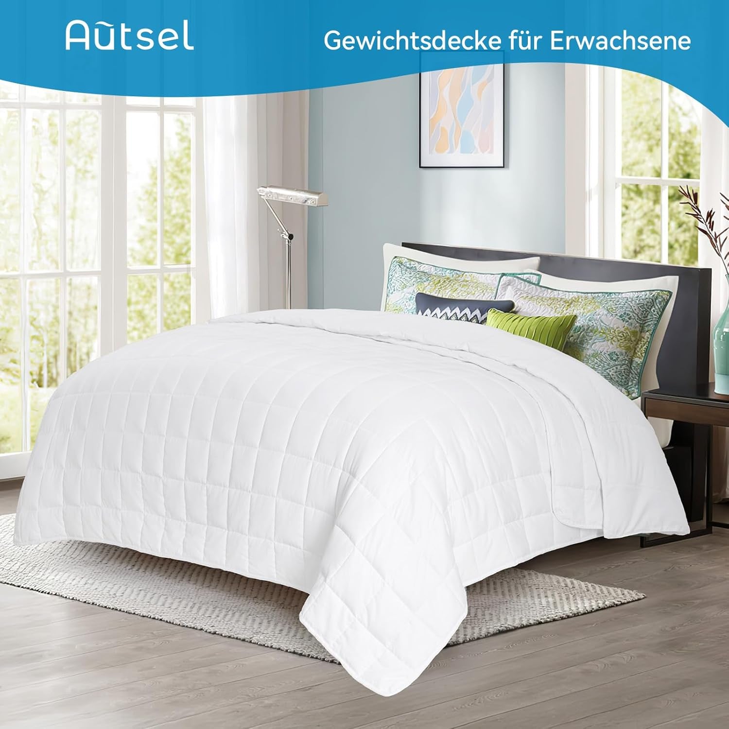 Coperta ponderata 7Kg 135X200Cm, coperta ponderata in cotone 100%, coperta ponderata per adulti per sonno profondo, coperta pesante, coperta per terapia antistress, coperta relax Letti e coperte Besuche den Autsel-Store