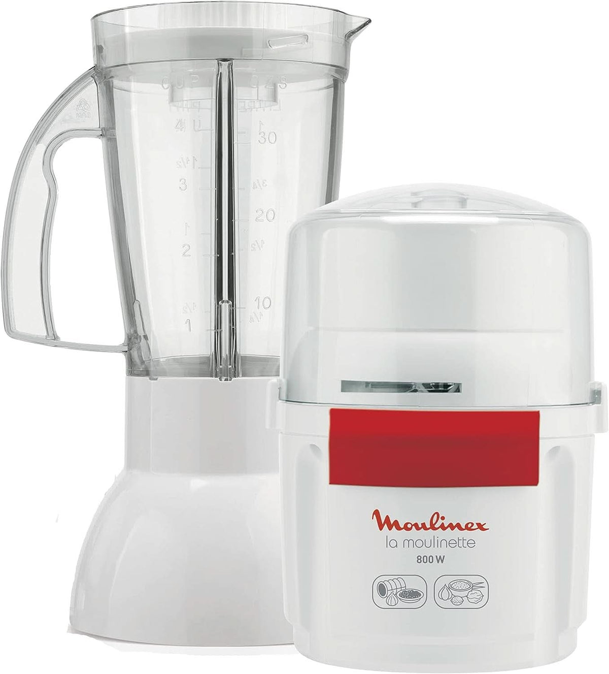 AR6801 Tritatutto e Frullatore La Moulinette 800 W + Lama in Acciaio Inox Mamma e Bambino Naty Shop 800 + Frullatore
