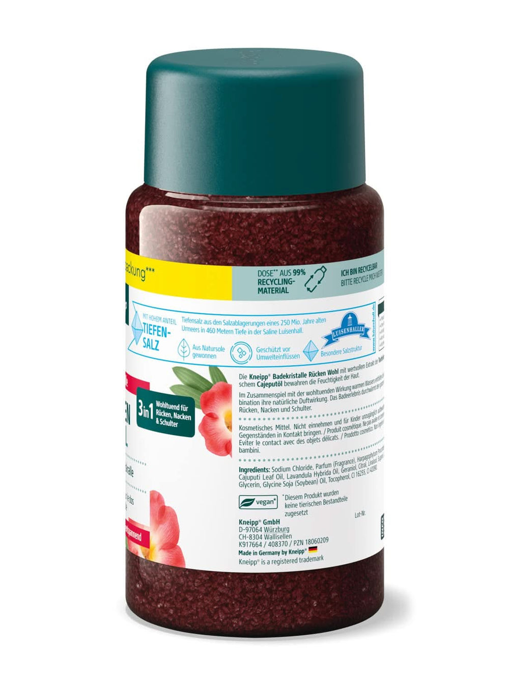 Sali da bagno Kneipp con estratto di artiglio del diavolo - Sale naturale Luisenhall e oli essenziali di lavanda e cajeput per collo e spalle - 600G Doccia e bagno Naty Shop