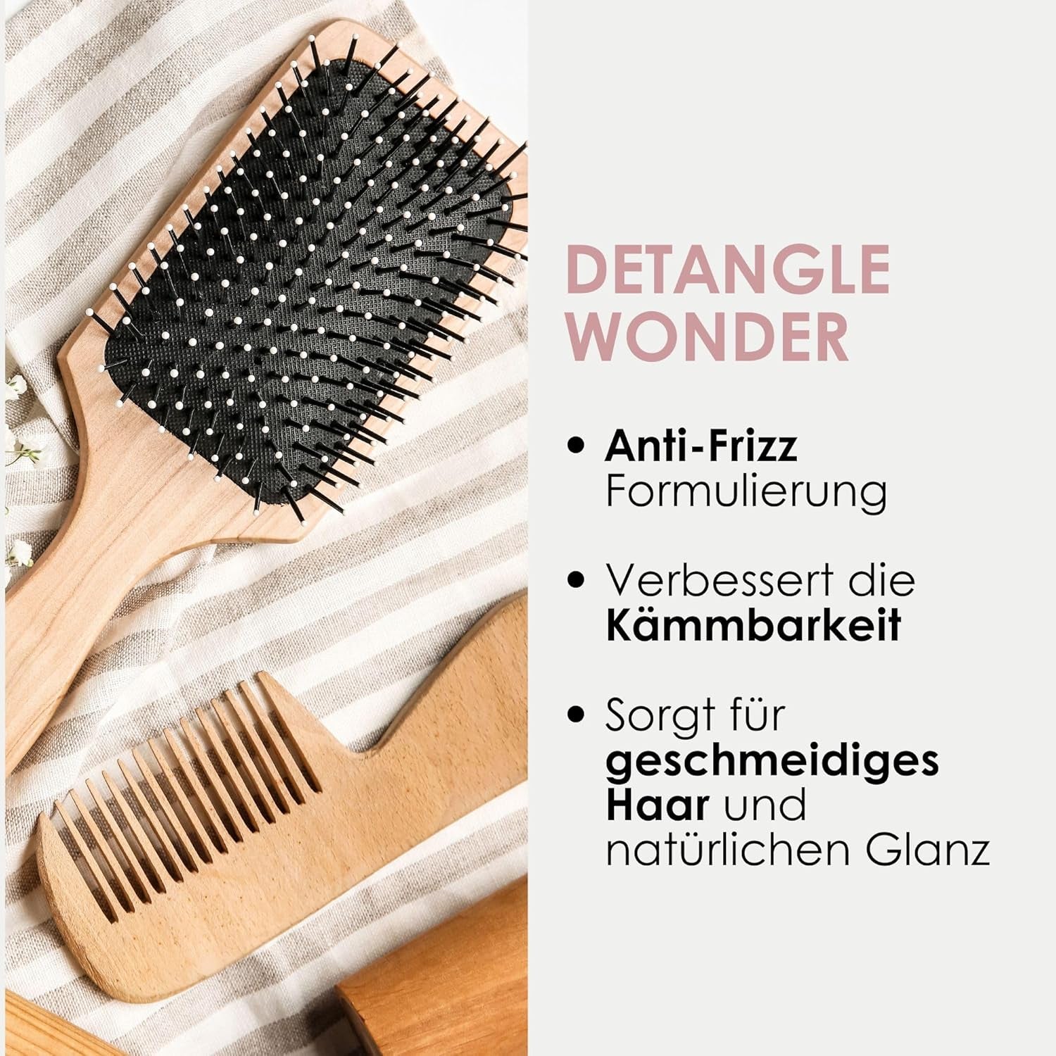 Jean & Len Knot Remover 2-Phase Leave-In Conditioning Spray, potrivit pentru toate tipurile de păr, descurcă părul și îmbunătățește pieptănabilitatea, parfum proaspăt, descurcare, fără siliconi și parabeni, vegan, 100 ml Produse pentru descurcarea părului Naty Shop