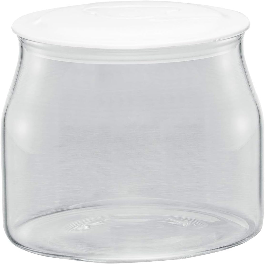 Borcan de schimb Rommelsbacher JG 1 pentru preparatorul de iaurt și cremă de brânză JG 80-1,2 litri, cu capac (pachet de 2) Cutii depozitare alimente Naty Shop Transparent/alb 1 bucată (pachet de 1)