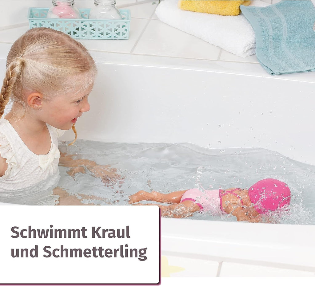 BABY Born My First Swim Girl, păpușă de baie cu vânt, impermeabilă, funcționează fără baterii, păpușă înaltă de 30 cm, 834060 Zapf Creation, roz Papusi Naty Shop