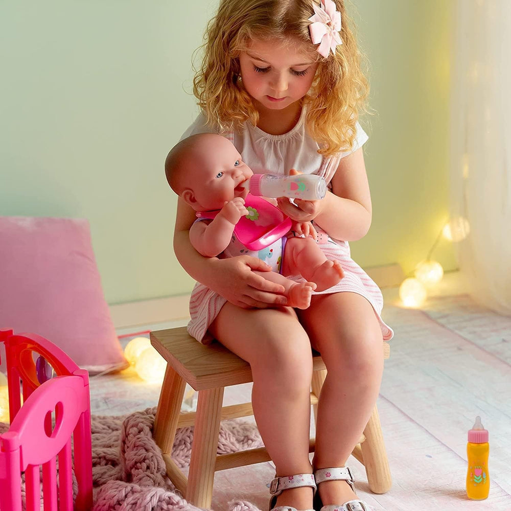 JC TOYS 81060 2X Sticlă pentru păpuși, cu lapte și suc Papusi Naty Shop