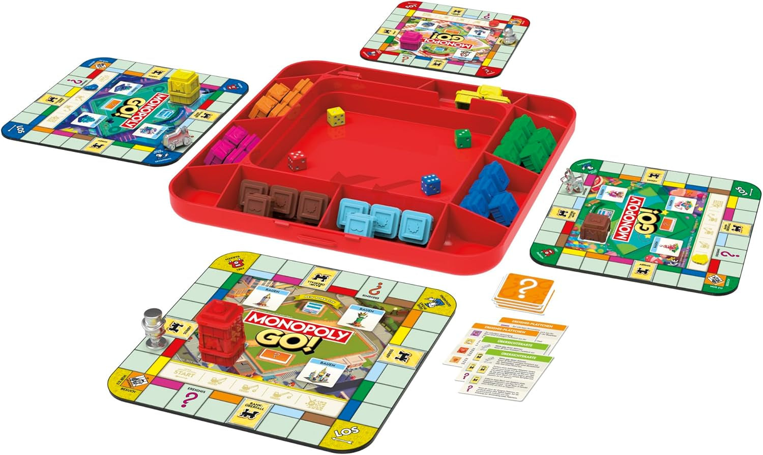 Gioco da tavolo Monopoli GO! - Versione tedesca, gioco basato sulla popolare versione online, gioco di strategia veloce per tutta la famiglia, divertimento da 2 a 4 giocatori