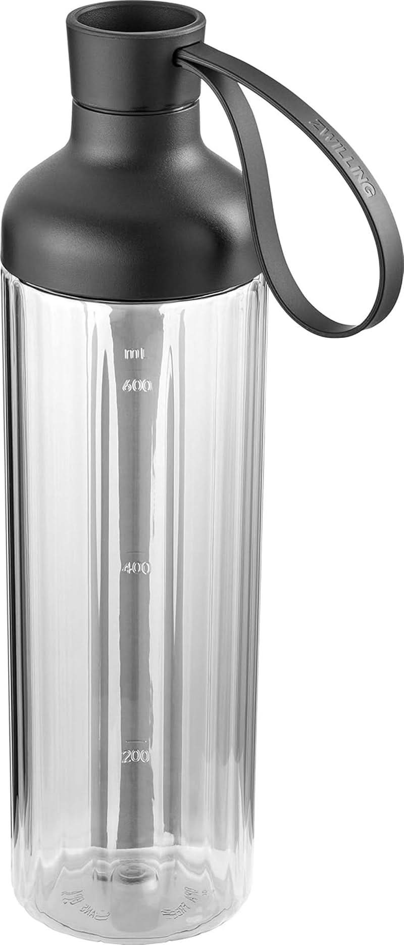 ZWILLING Robot da cucina, Smoothie Maker, Inkl. Trinkflasche Mit Verschluss, 600 Ml, 300 Watt, Edelstahl/Kunststoff, Schwarz Kitchen Naty Shop Zubehör Trinkflasche