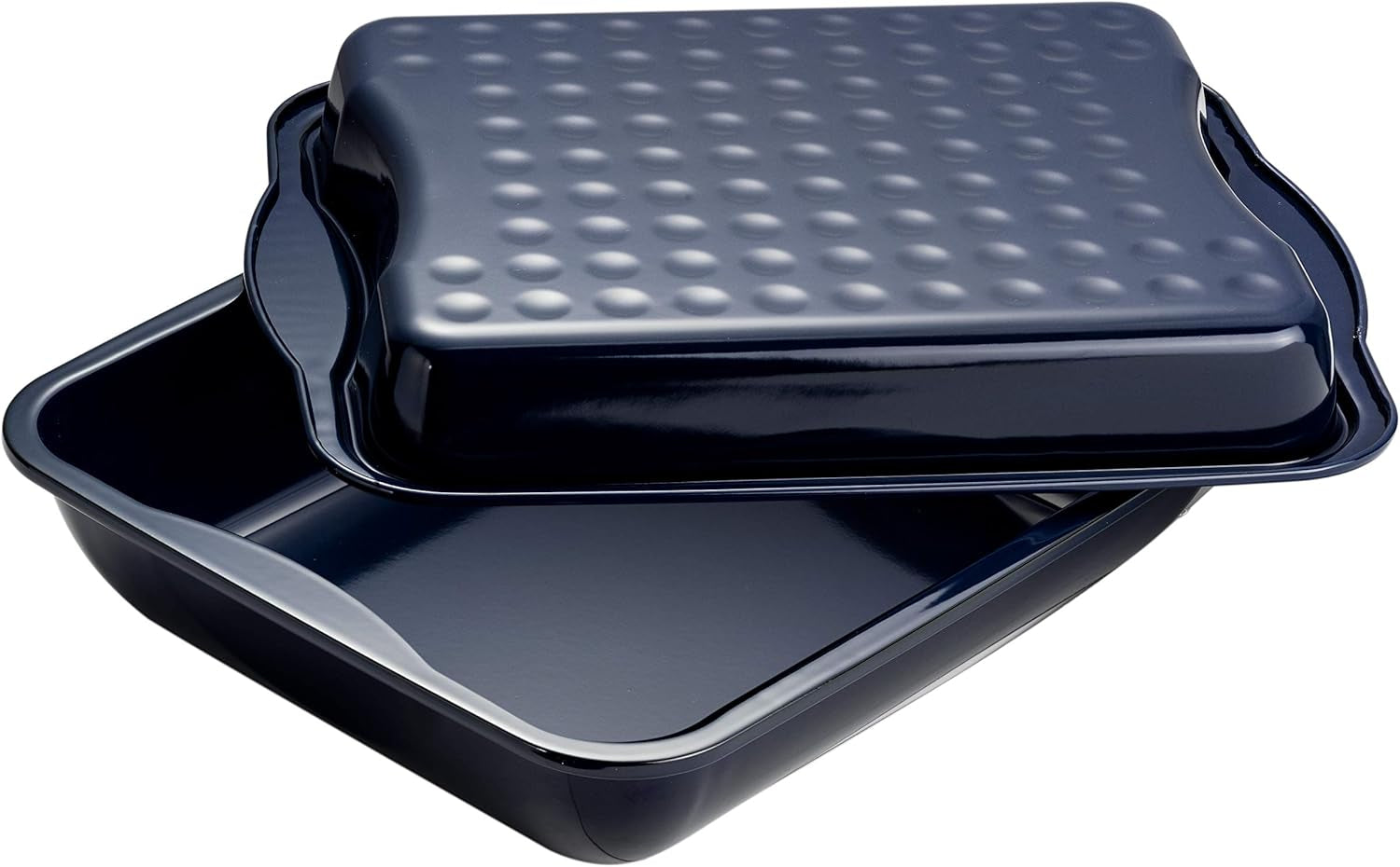 Dr. Oetker Maxi-Bräter Mit Deckel BACK-IDEE KREATIV, Brat- Und Auflaufform Aus Hochwertigem Stahlblech Mit Emaillierung, Eckige Form, Schnitt- Und Kratzfest - Spülmaschinengeeignet in Schwarz Stampi e vassoi per dolci Naty Shop