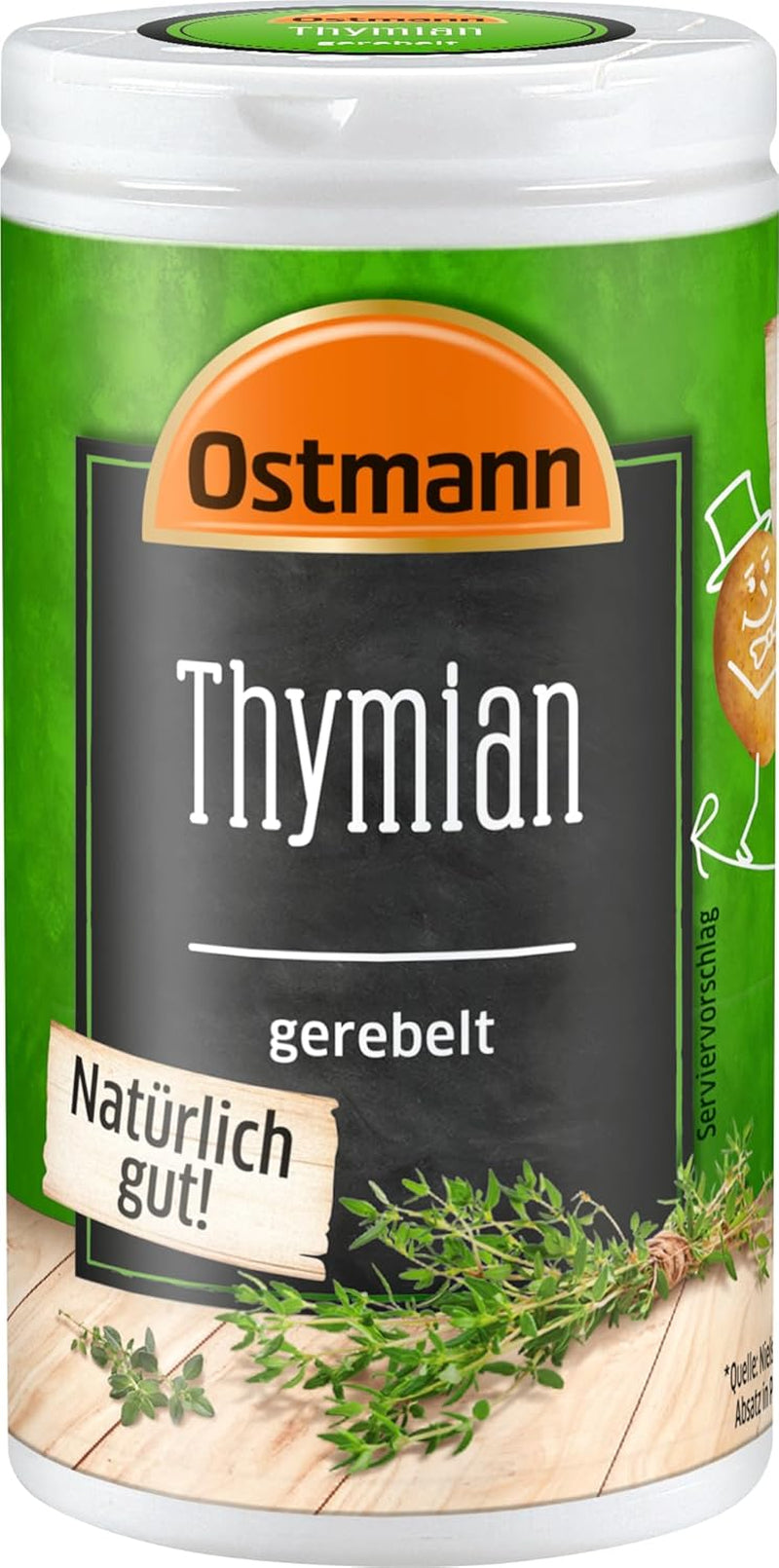 Ostmann Thyme gerebelt 15 g Thyme-Gewürz für viele Fleisch-, Fisch-, Pilz-, und Gemüsegerichte der Mediterranen Küche, Quantità: 1 Stück