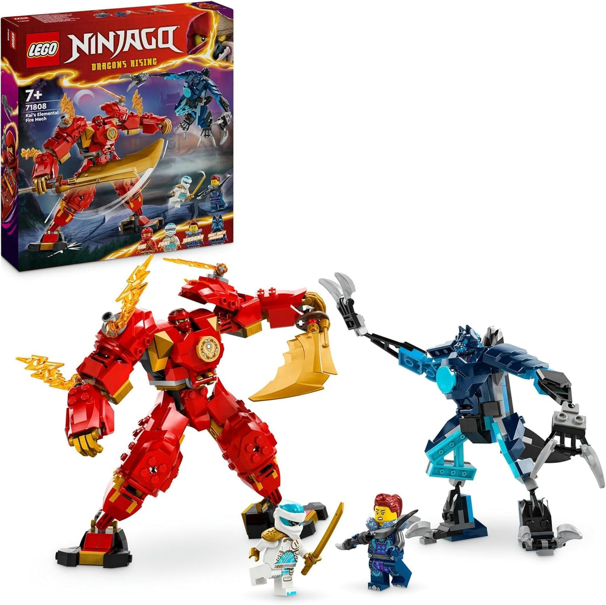 LEGO NINJAGO Kai's Fire Mech Action Figure Giocattolo per Bambini con Figura Mech Rossa Personalizzabile Ninja Set 4 Personaggi Inclusi Kai e Zane Regalo per Ragazzi e Ragazze di 7 Anni 71808 Set di Costruzioni Beuche den LEGO-Store Single