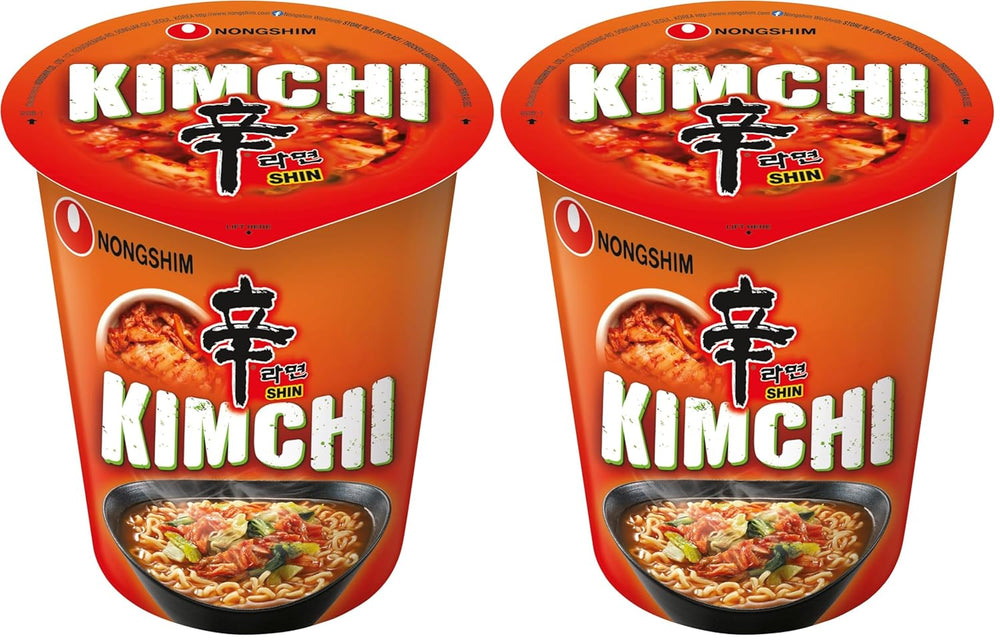 Noodles istantanei Nong Shim Kimchi Ramyun Ciotola grande - Zuppa di ramen coreana - Preparazione rapida - 1 confezione da 112 g