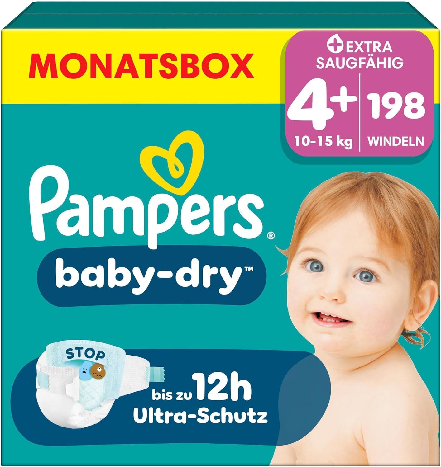 Pannolini Pampers Baby-Dry taglia 5, 174 pannolini, 11 kg - 16 kg, protezione dalle perdite fino al 100% e comfort per tutta la notte