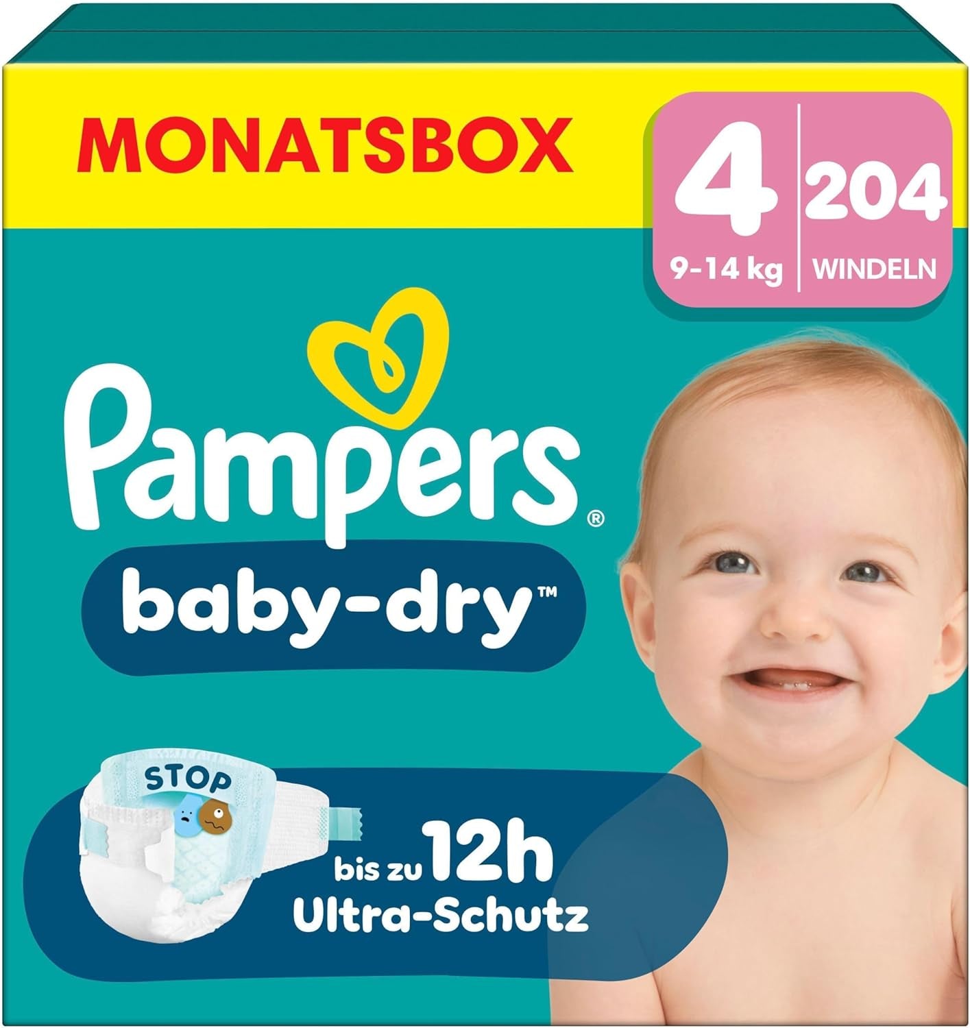 Pannolini Pampers Baby-Dry taglia 5, 174 pannolini, 11 kg - 16 kg, protezione dalle perdite fino al 100% e comfort per tutta la notte