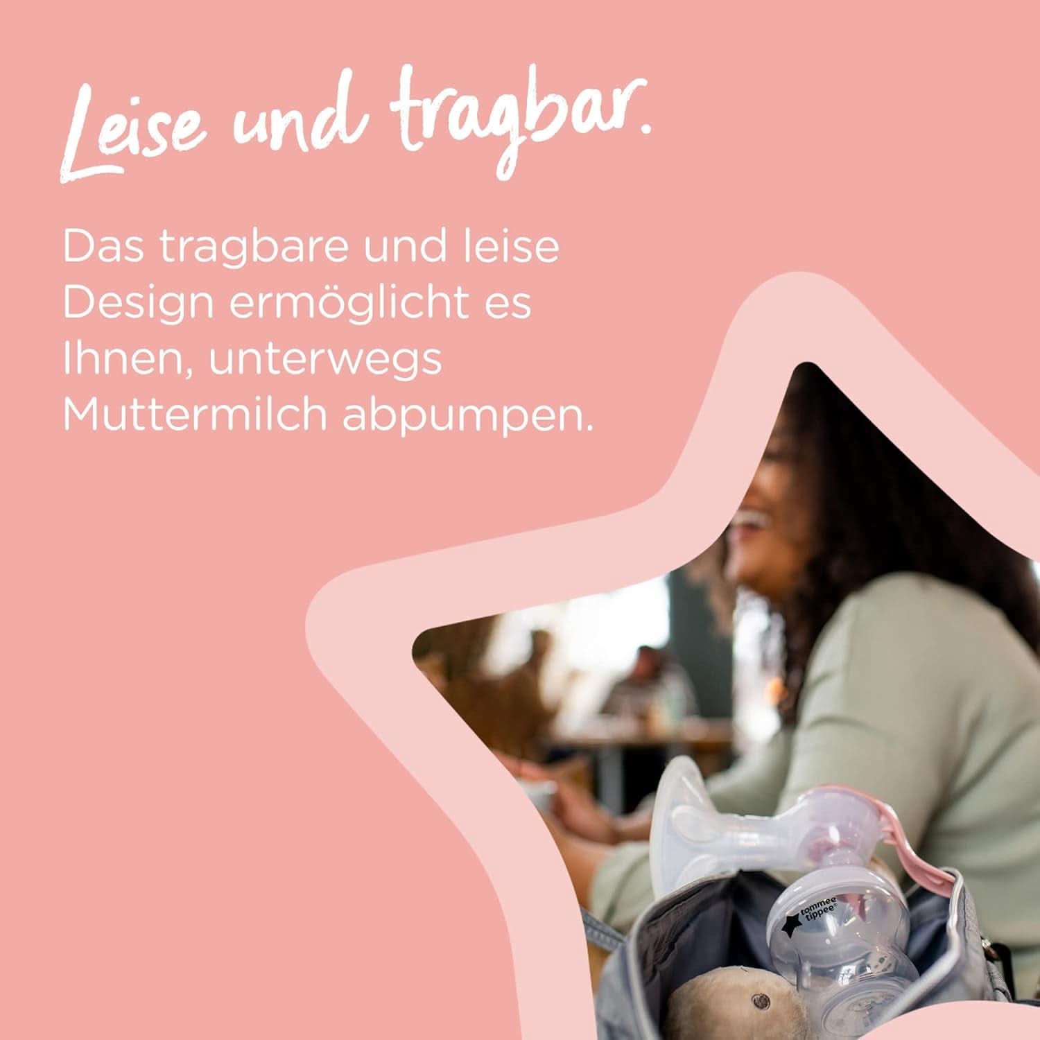 Tommee Tippee Made for Me Manuelle Einzel-Milchpumpe, Starke Saugkraft, Ergonomischer Griff, Tragbare Und Leise Milchpumpe, Samt Babyflasche Accessori Alimentazione e Allattamento Bebe Naty Shop