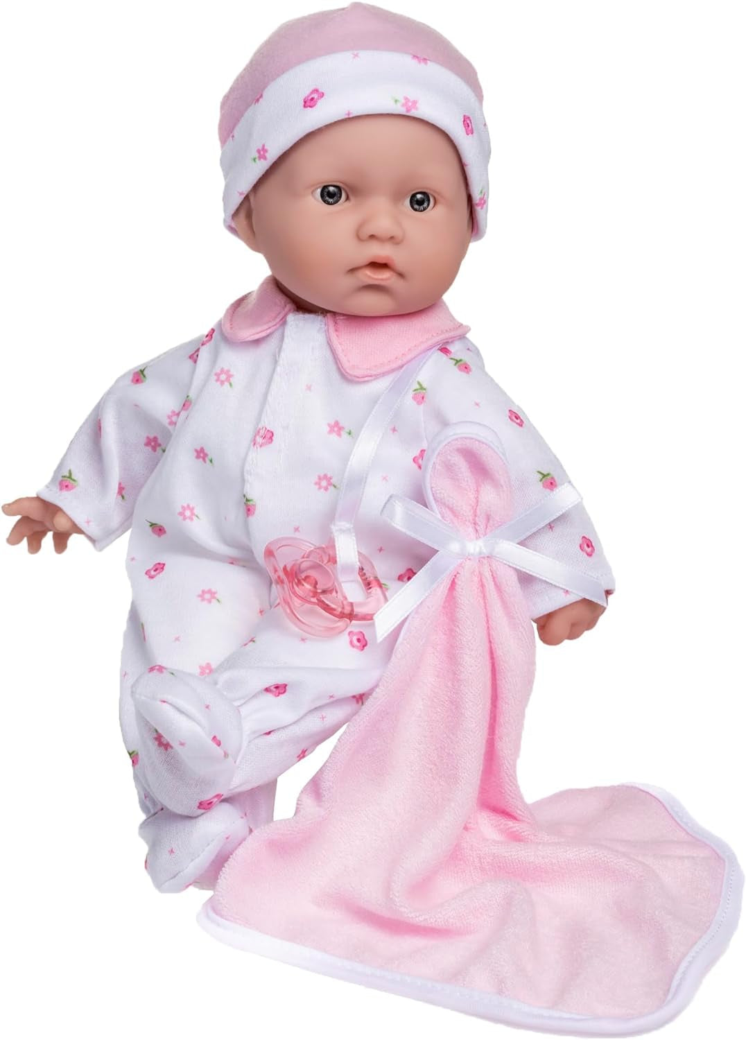 JC Toys La Baby Caucasian Baby Doll Set - păpușă moale de 28 cm, lavabilă, costum roz detașabil cu pălărie, pătură și suzetă, pentru copii de la 12 luni în sus Papusi Naty Shop Singur Roz