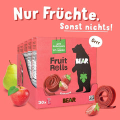 BEAR panini alla frutta con fragole, ingredienti 100% naturali, 30 x 20 grammi Prodotti disidratati Naty Shop