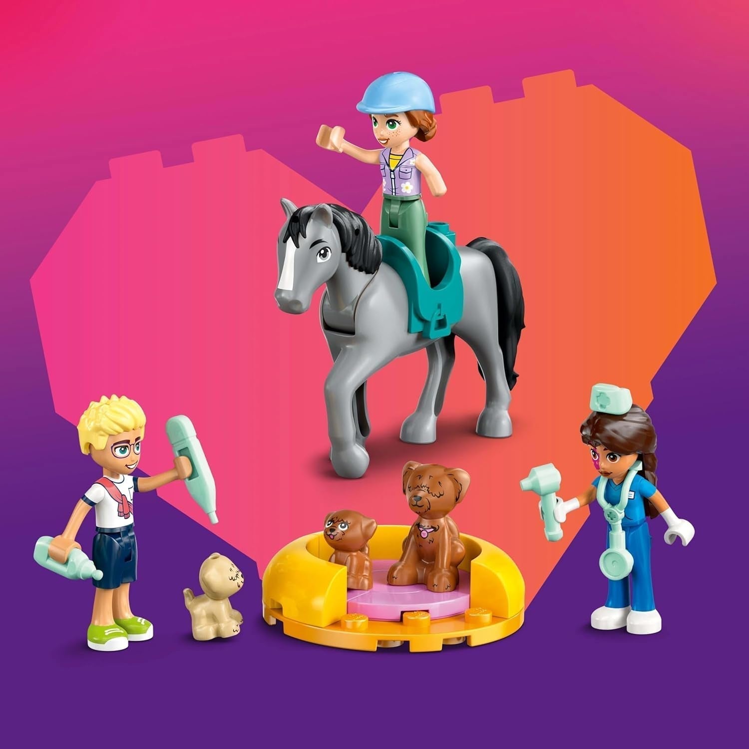 LEGO Friends Gabinetto veterinario per cavalli e animali domestici, set da costruzione e da gioco per giochi di ruolo fantasiosi con 3 minifigure e 5 personaggi di animali, idea regalo per ragazze di 7 anni 42651 Set da costruzione Besuche den LEGO-Store