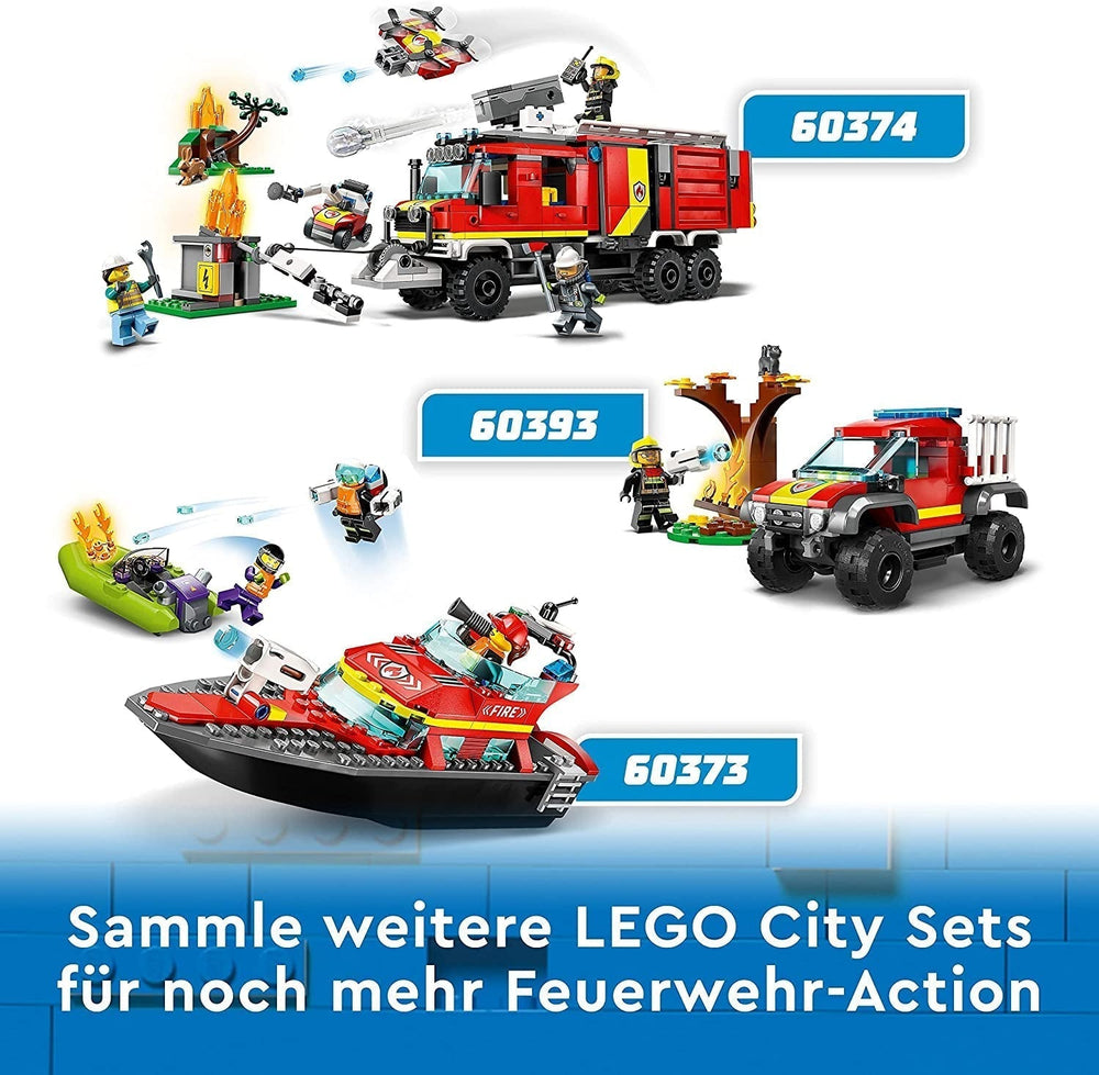 LEGO City 60374 Veicolo di comando dei vigili del fuoco Moderno camion dei pompieri giocattolo con droni antincendio Figure per bambini Set da costruzione Besuche den LEGO-Store