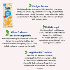 Alete, Biscotti per bambini, dall'8° mese, con burro di frumento, 180 g Mamma e Bambino Naty Shop