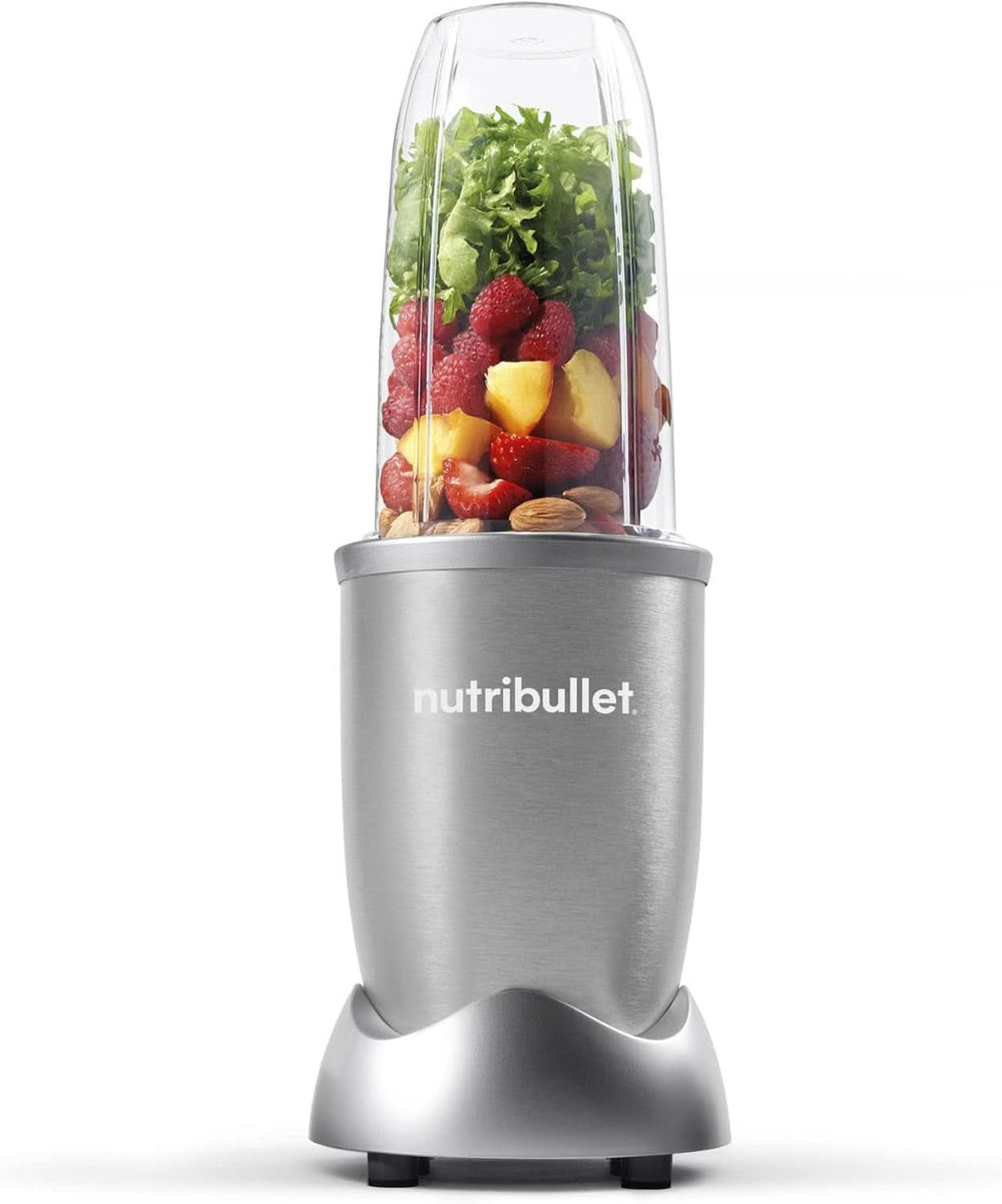 Nutribullet Pro, 900 Watt Leistung, Einfach Und Schnell in Der Anwendung, Kompakt, Leicht Zu Reinigen, Mit 700 Ml Becher, Smoothiemixer, Smoothie Maker, Elektrischer Mixer, NB904B, Schwarz Mother and Child Naty Shop Silver Basipaket