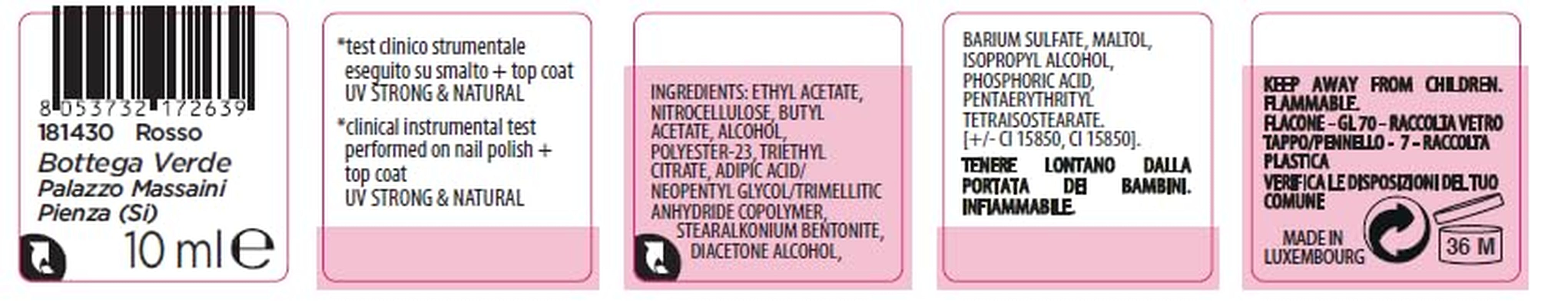 Smalto per unghie 10ml, rosso, dura 7 giorni