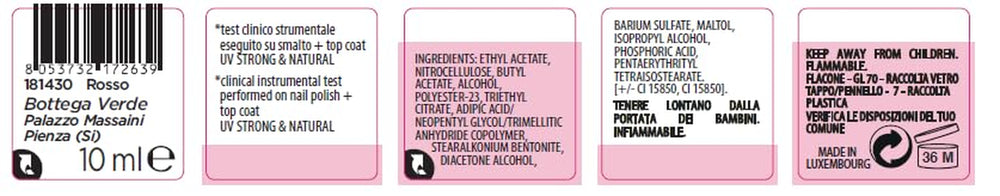 Smalto per unghie 10ml, rosso, dura 7 giorni