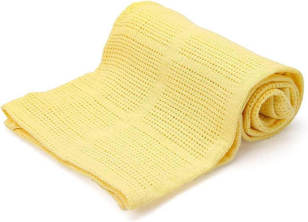 Biancheria da letto per famiglie Coperta cellulare rosa per letto matrimoniale, cotone, copriletto grande reversibile, leggera, termica, morbida, tradizionale coperta cellulare, trapunte e trapunte 230 x 230 cm Naty Shop Letto matrimoniale giallo (230X230 cm)