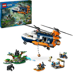 Elicottero LEGO City Jungle Explorer, set di gioco avventura per bambini 8+, regalo di Natale o compleanno per bambini, 5 minifigure e 3 gorilla 60437 Set di costruzione Acquista il titolo predefinito del LEGO-Store