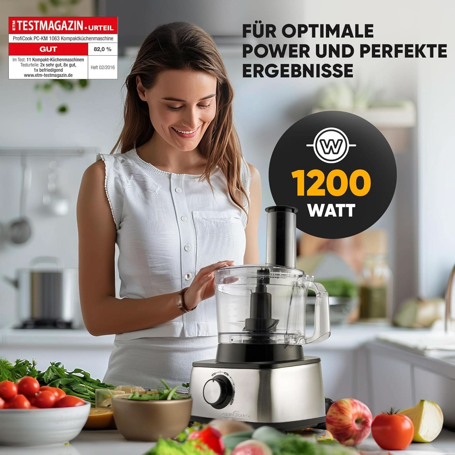 Mașină de bucătărie Proficook® 3In1 | Blender, robot de bucătărie și storcător de fructe, 1200 W Mama si Copilul Naty Shop