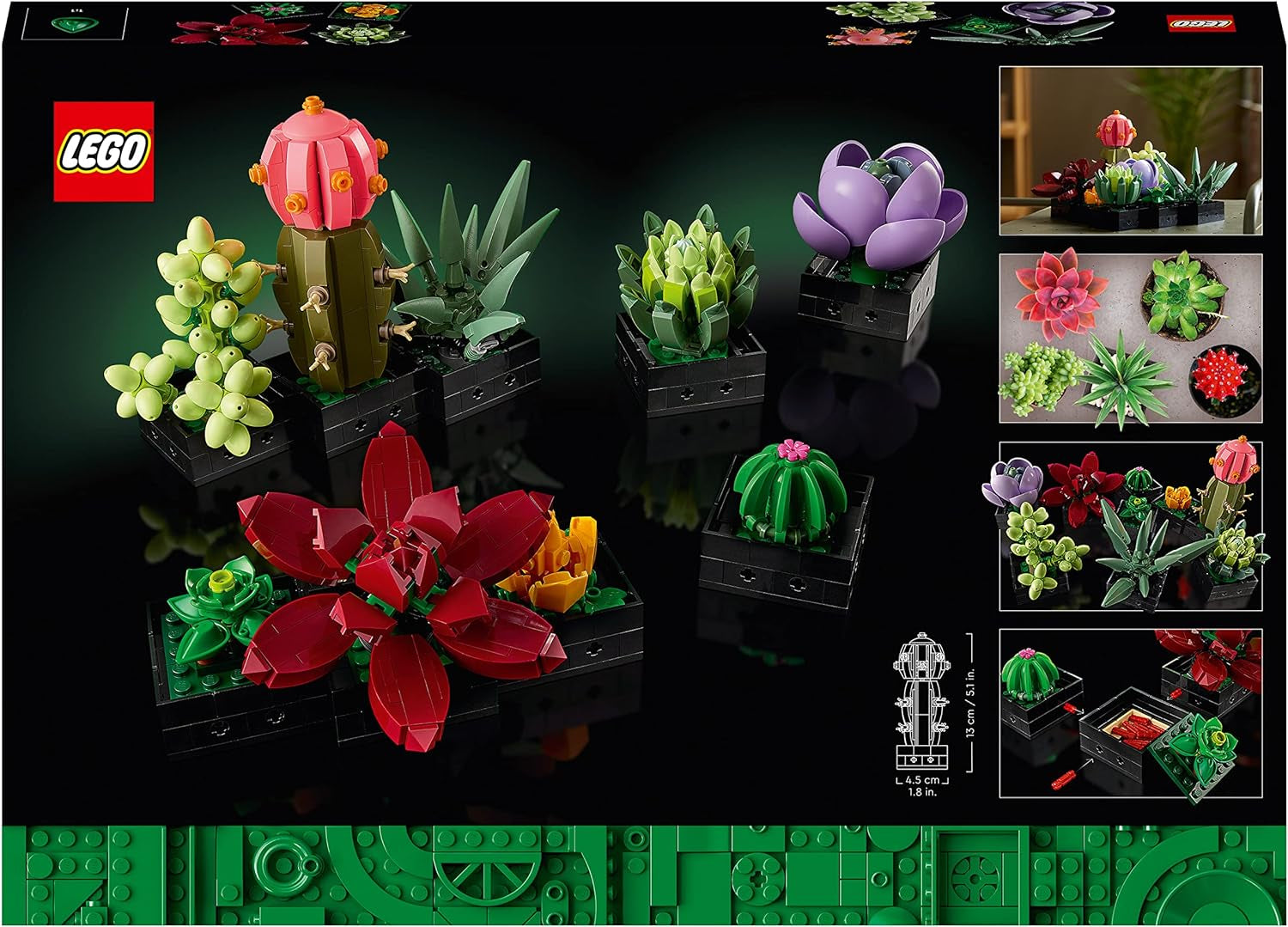 LEGO Botanicals Succulents - Set de construcție flori artificiale pentru adulți - Set de construcție buchet de flori - Hobby creativ și decorațiuni pentru casă - Idee de cadou pentru femei și bărbați - Colecție botanică (9 plante) 10309 Seturi de constructie Besuche den LEGO-Store