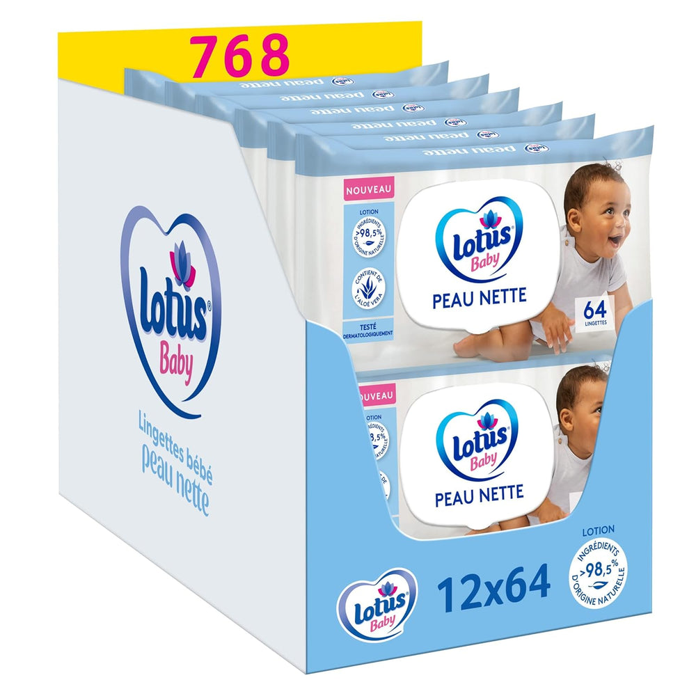 Skin Nice Baby Wipes - 768 salviette (12 x 64 pezzi) - ipoallergeniche e dermatologicamente testate