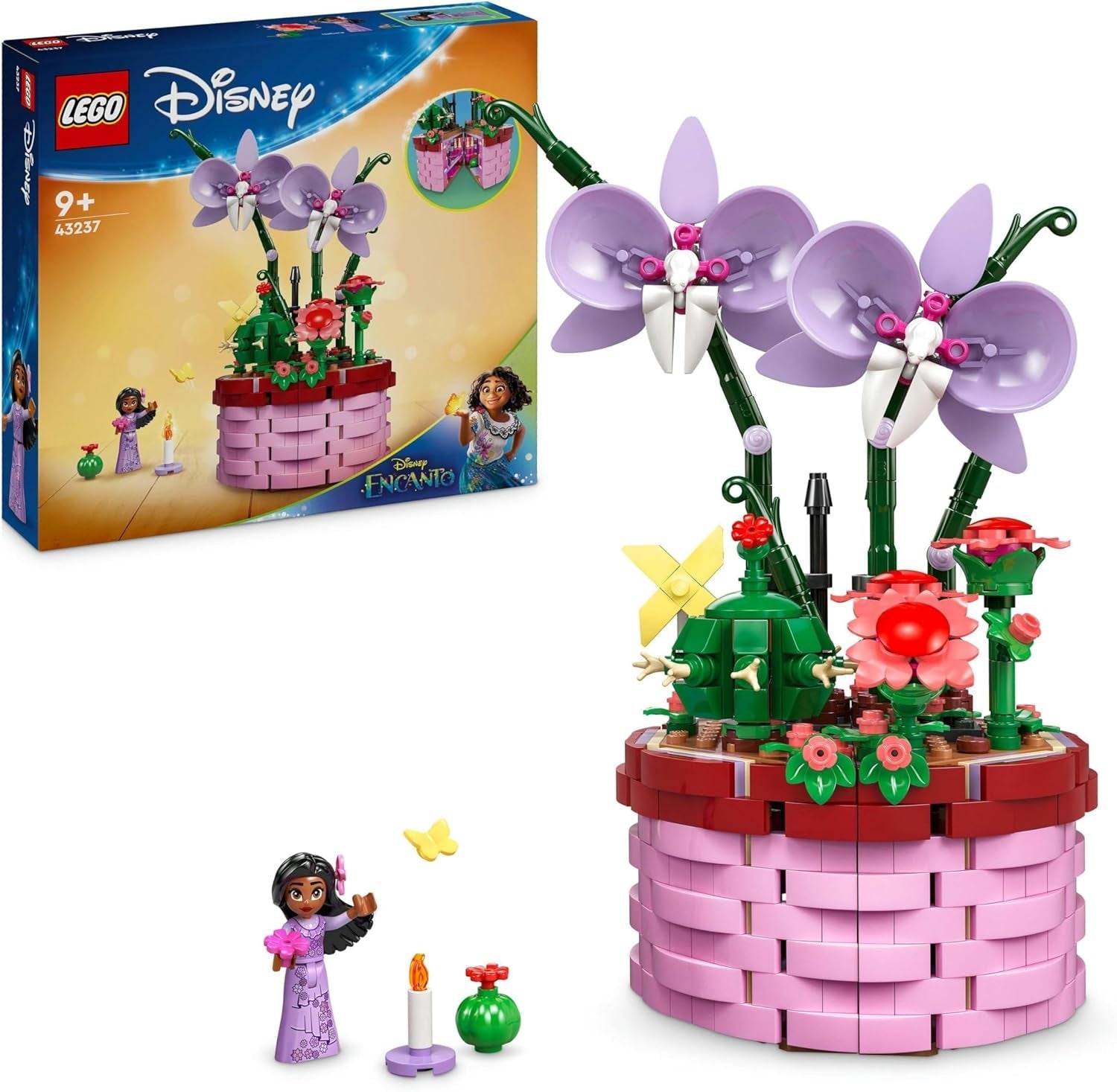 LEGO Ç€ Disney Encanto Ghiveciul de flori al Isabelei, set pentru copii cu orhidee de jucărie construibilă, set de construcție decorativ cu mini păpușă a unui personaj din film, idee de cadou pentru fete și băieți de la 9 ani 43237 Seturi de constructie Besuche den LEGO-Store Singur