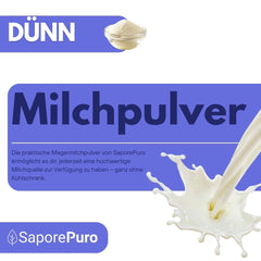 SaporePuro Latte Scremato 1 kg - Alta Solubilità Senza Glutine